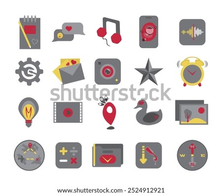 minimalist app icons for phone and computer or laptop