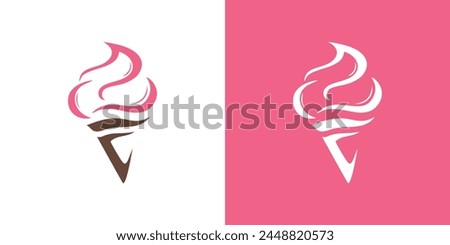 Ice cream logo design, ice cream vector, simple logo, logo design