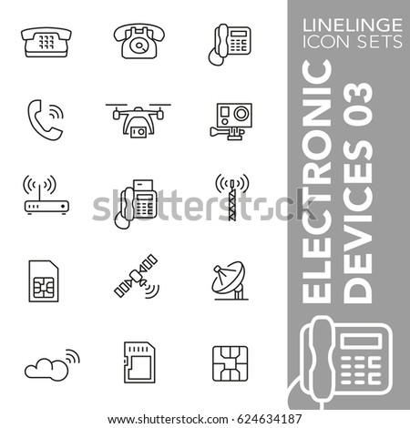 High quality thin line icons of technology, electronic device. Linelinge are the best pictogram pack unique linear design for all dimensions and devices. Stroke vector logo symbol and website content.