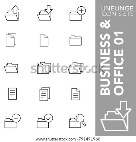 High quality thin line icons of business paper, files, folder. Linelinge are the best pictogram pack unique linear design for all dimensions and devices. Stroke vector logo symbol and website content.