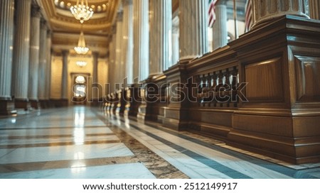 Similar – Image, Stock Photo Reflection of the government quarter in the Cube at the main station