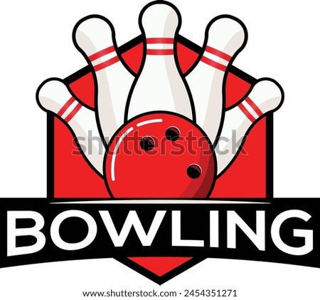 bowling logo, Bowling logo tournament badge logo design vector illustration, Bowling sport logo design vector illustration