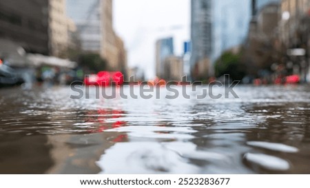 Similar – Image, Stock Photo Heavy rain on a black flat roof