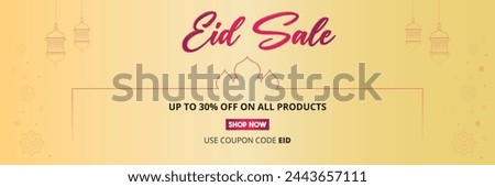 Eid Sale Offer, Upto 30% off.Vector Golgen Pink EPS Vector Editable File Minimal Design 