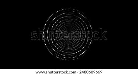 Halftone circular dotted frames set. Circle dots texture isolated on white background. Spotted spray texture. Vector abstract design element spiral circle sound wave vector dots circle vector
