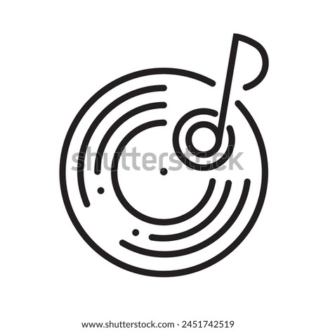 Disk jockey player icon isolated on white background. Gramophone, vinyl record, dj, retro radio. Flat style for graphic design, logo, website, social media