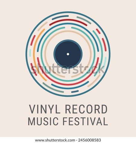 Vinyl record icon. Vinyl record, music festival, dj, retro radio. Flat style for graphic design, logo, website, social media
