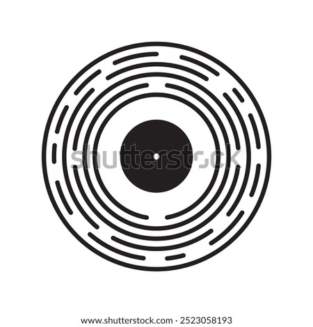 Vinyl record icon isolated on white background. Vinyl record, dj, retro radio. Flat style for graphic design, logo, website, social media