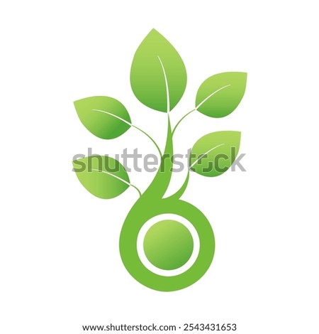 A leaf of a plant, a microgrowth, a sprout.  A healthy and healthy food icon. Vector illustration. It can be used in web design, advertising, and social media.