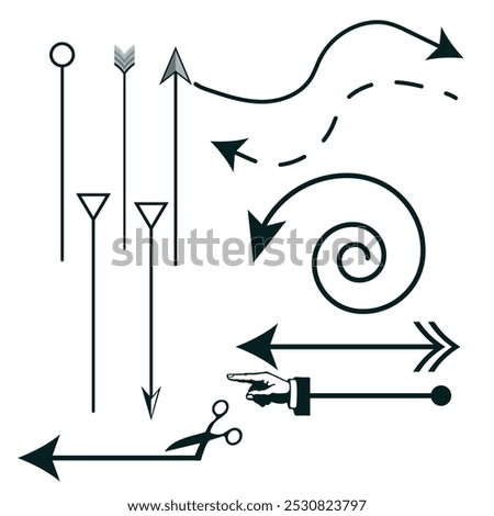 Arrows big black set icons . Arrow vector collection. Arrow. Cursor.