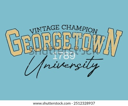 Illustration georgetown university for tees, graphic t shirt college