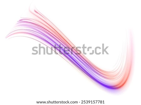 Wavy transparent curved lines in the form of the movement of sound waves in a set of different shapes of whirlpool. Vector pgn glitter light fire flare trace.	
