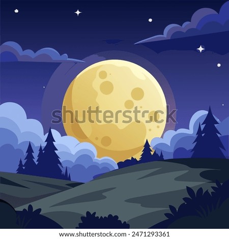 full moon in the night sky