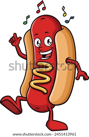 Hot dog dancing vector illustration