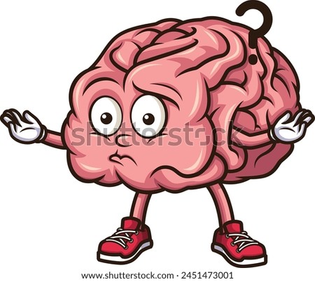 Confused brain character vector illustration