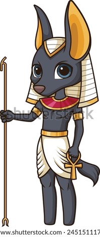 Ancient egyptian god anubis vector illustration