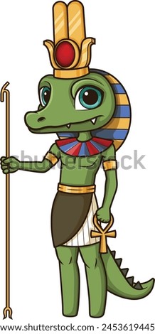 Ancient egyptian god sobek vector illustration