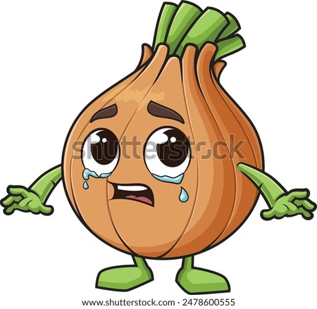 Onion mascot crying vector illustration