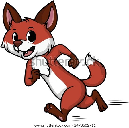 Fox running fast vector illustration