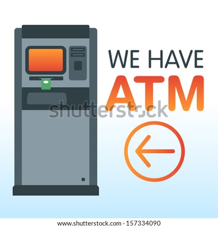 Simple and understandable information plate ATM presence. Fully editable vector format.