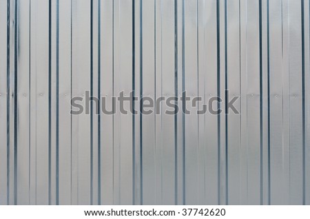 Shiny new zinc garage wall