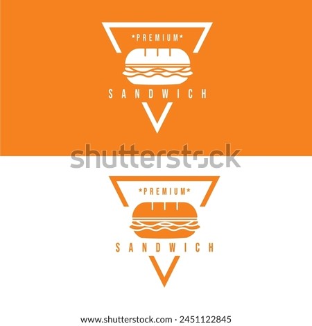 sub submarine sandwich logo icon in light orange color style