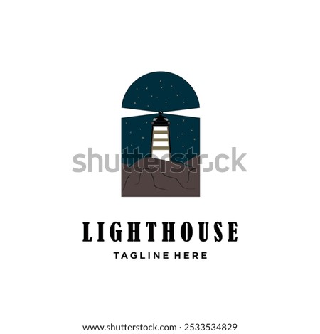 Lighthouse Logo Design Inspiration. Harbor Icon. Maritime Tower emblem.