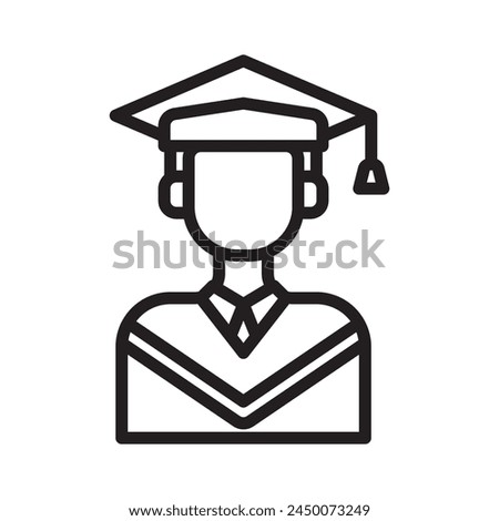 college boy graduated detailed mixed outline icon