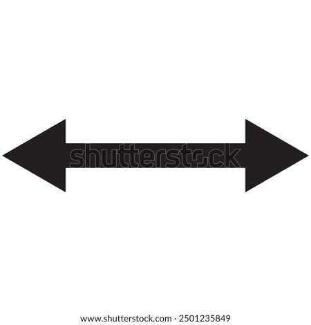 Double side long arrow vector, silhouette. Two side arrow icon vector design eps 10