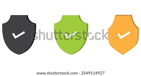 Shield check mark icon vector illustration. Shield and Check Mark Icon Vector Logo Template. symbol for web site Computer and mobile. design eps 10