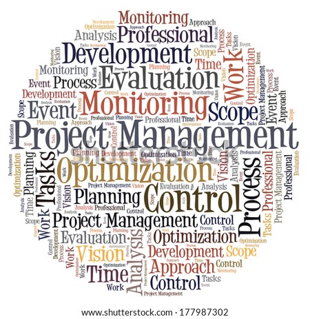 Project management word cloud