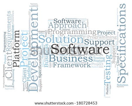 Software development word cloud