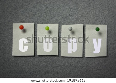 copy note on pin board