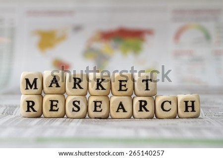 Market Research word built with letter cubes
