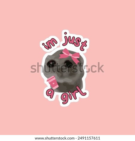 
I'm just a girl Meme Hamster, I'm just a girl sticker vector can use anywhere