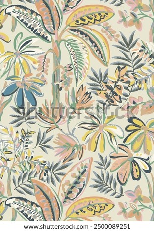 Vibrant seamless pattern featuring a tropical banana tree with lush green leaves on a pure white background, perfect for textiles, wallpaper, and designs.