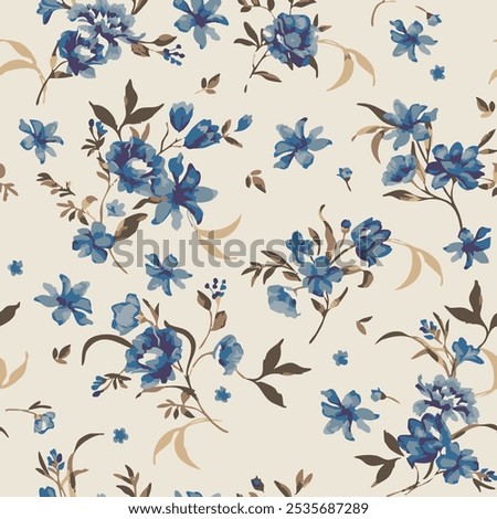 Similar – Image, Stock Photo Seamless floral pattern with flowers, watercolor,digital illustration, Scandinavian concept. Social media banner for digital marketing. Contemporary background. Post template. Hand drawn concept.