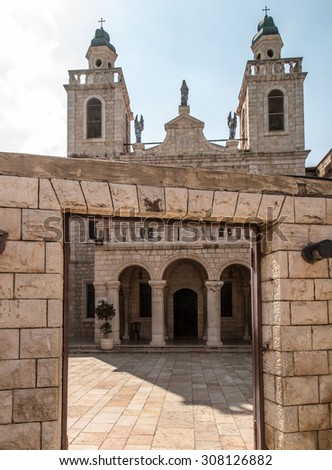 The Church of Jesus\' first miracle. Couples from all over the world come to renew their wedding vows, Cana, Israel