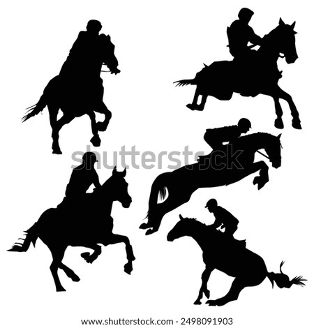 Equestrian Player Silhouette Black Shape Vol 2