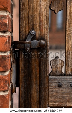Similar – Image, Stock Photo Wooden gate close up in evening sun