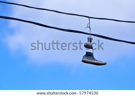 Sneakers Caught on a Telephone Wire
