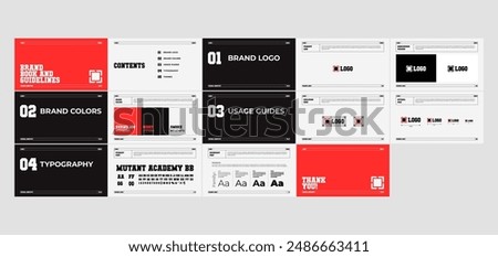 Minimal Black and Red Professionaly Designed Brand Guideline Template