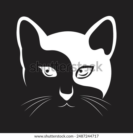 cat logo cat face logo icon pets shop logo icomblack cat vector illustration for icon, symbol or logo. cat silhouette