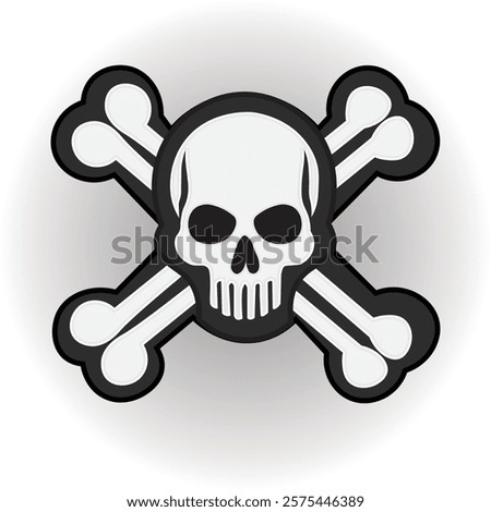 Skull and crossbones vector design. Angry skull logo design illustration