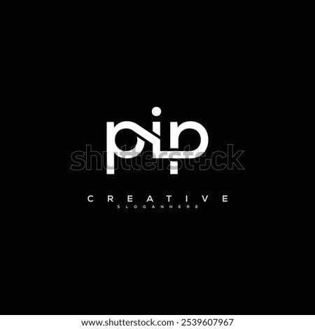 PIP Letter Logo Design Initial Vector Concept. Simple PIP Logo Template Illustration