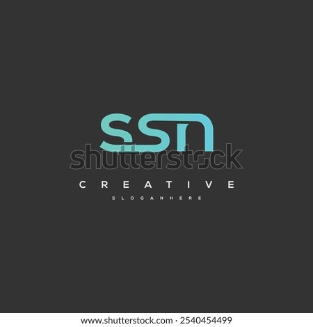 SSN Letter Logo Design Initial Vector Concept. Simple SSN Logo Template Illustration