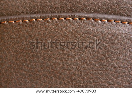 Natural brown leather background closeup