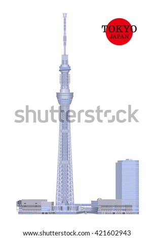 TOKYO,JAPAN,Tokyo Sky Tree in Sumida,vector Illustration,Japanese famous place and landmark
