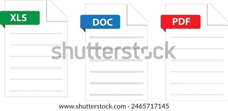 Page, PDF, Documents, XLS icon, EPS 10