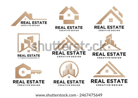 Luxury real estate logo. commercial real estate logo design collection